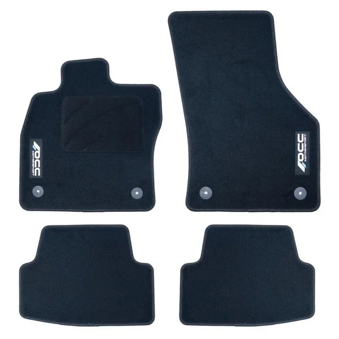 OCC DESIGN – Alfombrillas Coche, Alfombras a Medida, Compatibles con Volkswagen Golf VII (2012-2019) , Alta Calidad, Velour/Polipropileno, Anclaje Original, Reverso Antideslizante, Talonera, 4 Piezas