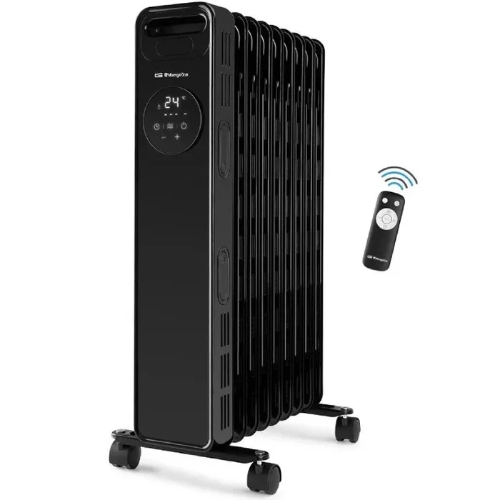 Orbegozo RAD 2010 – Radiador de aceite, 3 potencias, temporizador, pantalla LED, asa, mando a distancia, protección sobrecalentamiento, 2000 W