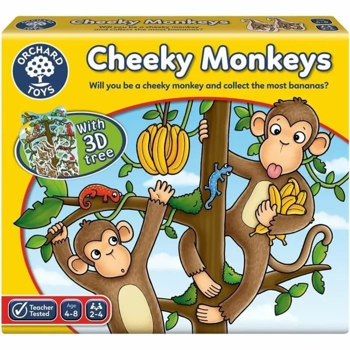 Orchard Toys Cheeky Monkeys Game, A Fun Game of Chance, Family Game, Perfect for Kids Age 4-8, Educational Game Toy, Family Game