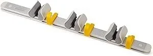 Organizador limpieza pared Joseph Joseph CleanTech™, soporte herramientas, raíl aluminio, 3 ganchos y soportes ajustables, ahorro espacio, compatible CleanTech™ – plata
