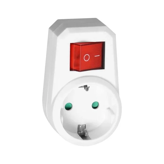 ORNO AE-13188(GS) Enchufe Multiple Conexiones Schuko con 1 Conexiones Schuko con Interruptor