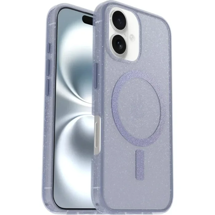 Otterbox Funda Symmetry Series Clear MagSafe para iPhone 16, Resistente a Golpes y caídas, Funda Protectora Fina, Testada 3X con los estándares Militares anticaídas, Morado