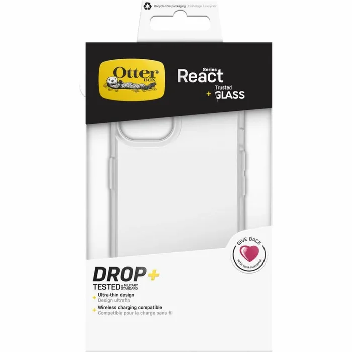 OtterBox React Funda + Protector Trusted Glass iPhone 13 transparente – 78-80614