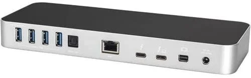 OWC OWCTB3DK12PSL base para portátil y replicador de puertos Alámbrico Thunderbolt 3 Negro, Plata