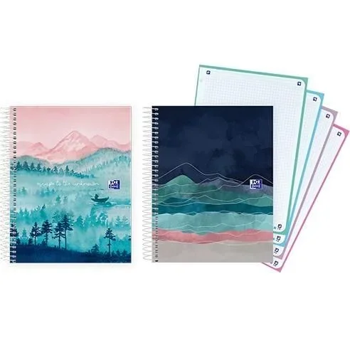 Oxford cuaderno europeanbook ice explorer espiral 4/secc. pastel 120h 5×5 a5+ t/extraduras c/surtidos