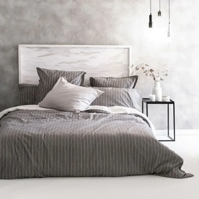 Oxford Funda nórdica Gris Gris, 155×220 cm (Cama 80/90), 100% Algodón, Calidad de