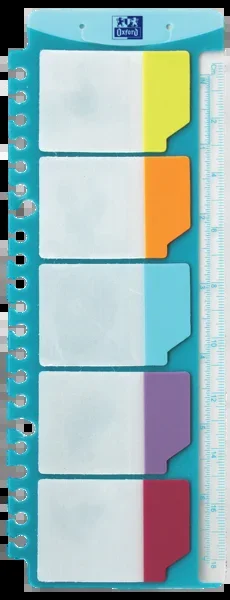 Oxford regla con indices adhesivos removibles – medida 30cm – indices removibles – ideal para marcar paginas