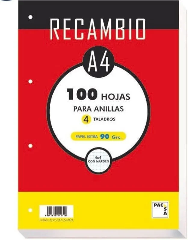 Pack 8 recambloc 90 gr 80 hojas banda color surtidos