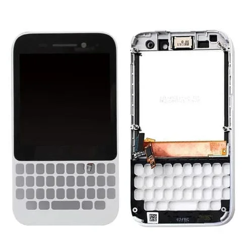 Pantalla Completa Original BlackBerry Q5 con Marco (Blanco)
