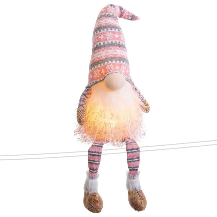Papá noel lana con luces y piernas colgantes 60 cm