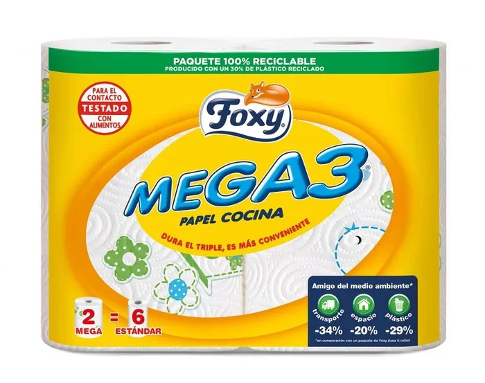 Papel cocina Foxy Mega3 (2rollos)