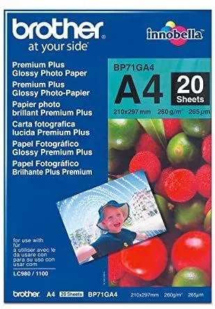 Papel Fotográfico Brillante Brother Papel Fotográfico Glossy Premium A4 A4