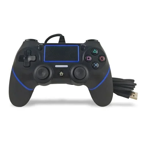 Para El Controlador de Juego de Cable de Mango Por Cable Ps4 (Azul Negro)