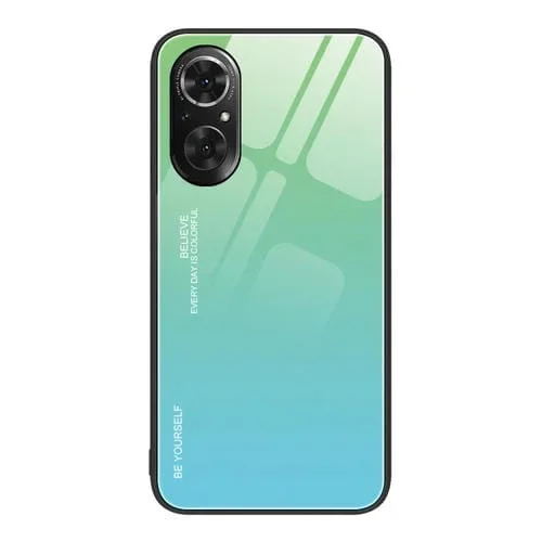 Para Honor 50 SE Gradient Color Glass Phone Case (Verde Cian)