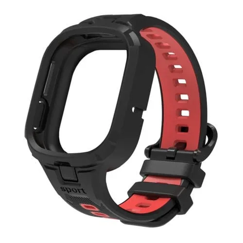 Para Honor Watch 4 Correa de Reloj de TPU Integrada de Dos Colores (Negro Rojo)