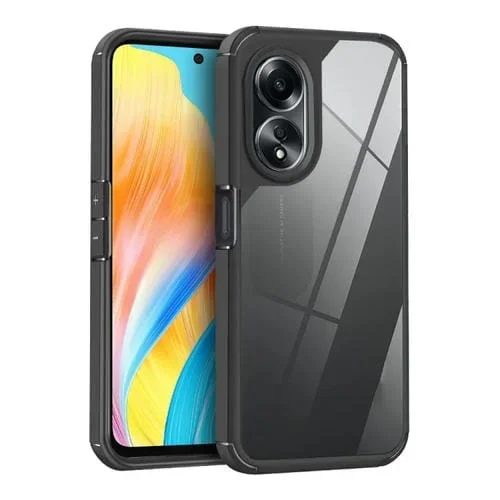Para Oppo A58 / A78 5G / A58X Acrílico + TPU Funda Transparente para Teléfono a Prueba de Golpes (Negro)