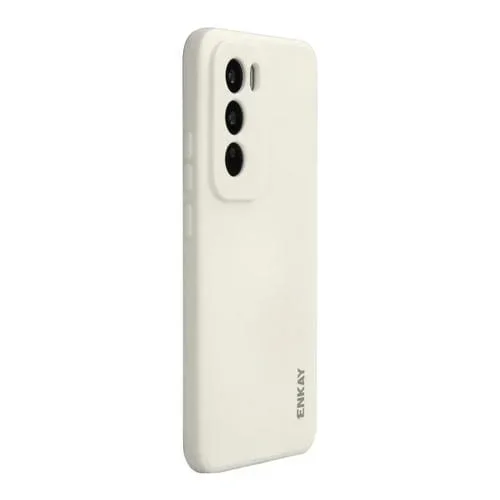 Para Oppo Reno12 Enkay Funda para Teléfono Suave de Silicona Líquida a Prueba de Golpes (Negro)