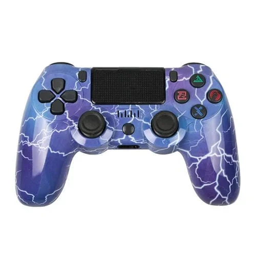 Para Ps4 Controlador de Juego Inalámbrico Bluetooth con Tira de Luz Mango de Juego de Doble Vibración (Lightning)