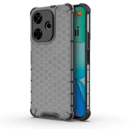 Para Redmi 13 4G Funda para Teléfono Honeycomb a Prueba de Golpes (Negro)