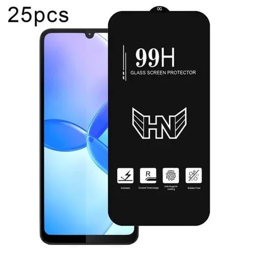 Para Redmi 13R 25 Piezas de Película de Vidrio Templado de Pantalla Completa de Arco Grande de Aluminio Alto