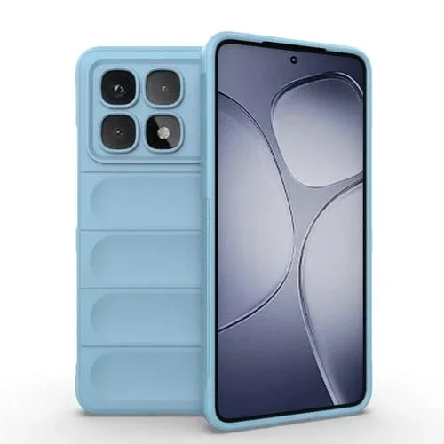 Para Redmi K70 Ultra Global Magic Shield TPU + Funda para Teléfono de Franela (Azul Claro)