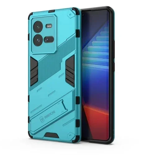 Para Vivo Iqoo 10 Pro 5G PC + TPU Estuche a Prueba de Golpes con Soporte Invisible (Azul)