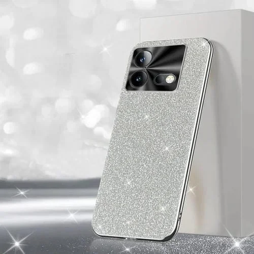 Para Vivo Iqoo Neo8 Estuche para Teléfono con Purpurina Galvanizada En Polvo (Plateado)