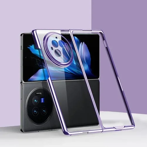 Para Vivo X Fold3 6D Estuche para Teléfono con Galvanoplastia para PC a Prueba de Golpes (Púrpura)