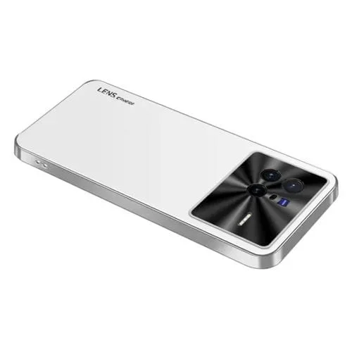 Para Vivo X80 Ag Caja de Teléfono de Acrílico Galvanizado Esmerilado (Blanco Plateado)