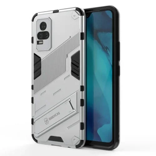 Para Vivo Y37 / V21E 4G Punk Armor 2 En 1 PC + Funda a Prueba de Golpes TPU con Titular Invisible (Blanco)
