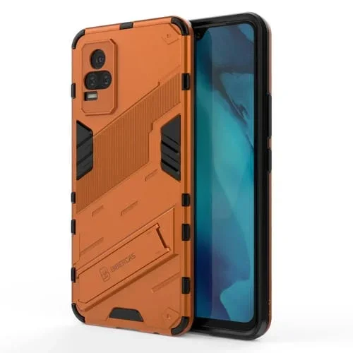 Para Vivo Y37 / V21E 4G Punk Armor 2 En 1 PC + Funda a Prueba de Golpes TPU con Titular Invisible (Naranja)