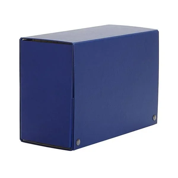 Pardo caja de proyectos con broches extra forrado lomo 120mm 320x245m azul