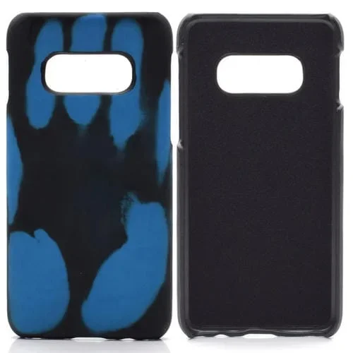 Paste Skin + PC Carcasa con Decoloración con Sensor Térmico para Galaxy S10 (Azul)