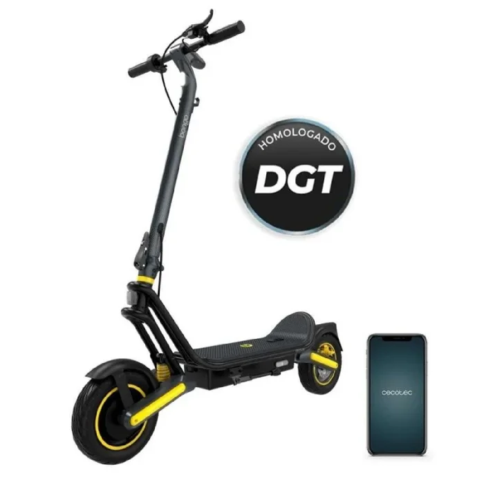 Patinete eléctrico con base ultrawide, doble suspensión, potencia máxima de 800w y neumáticos de 10″ que permite desplazarse cómodamente por cualquier superficie. con autonomía de hasta 50 km.