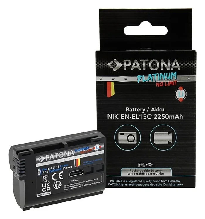 PATONA 1363 batería para cámara/grabadora Ión de litio 2250 mAh