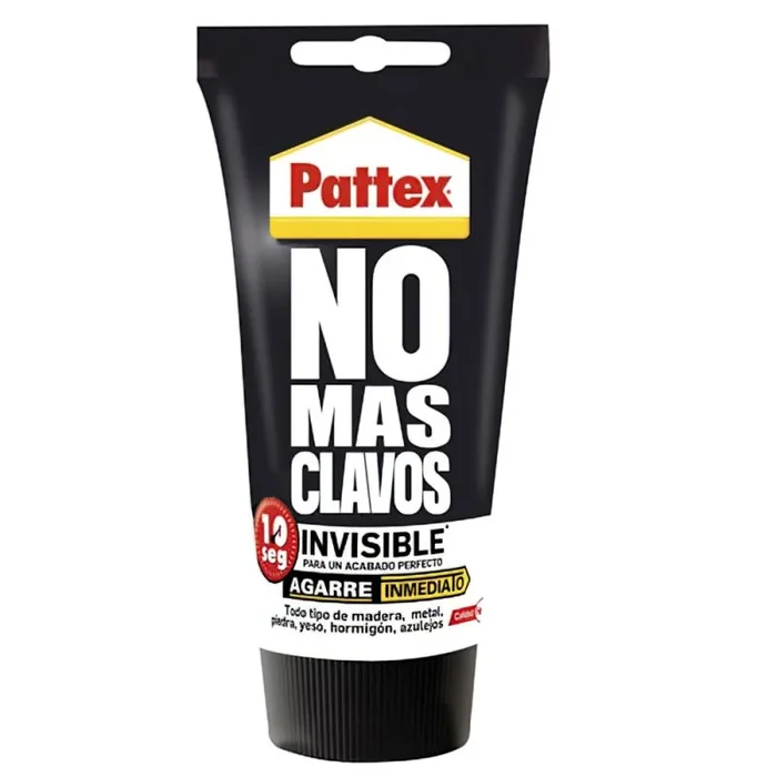Pattex No Más Clavos Invisible, pegamento resistente transparente, pegamento extrafuerte para madera, metal y más, adhesivo de montaje instantáneo, 1 tubo x 120 g