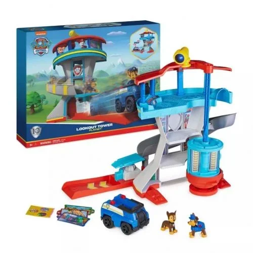 PAW Patrol PATRULLA CANINA – CENTRO DE MANDO PATRULLA CANINA – Torre de Control con Lanzador de Coches + 1 Coche Patrulla Canina de Policía, 2 Figuras de Chase y accesorios – 6065500 – Juguetes Niños 3 Años