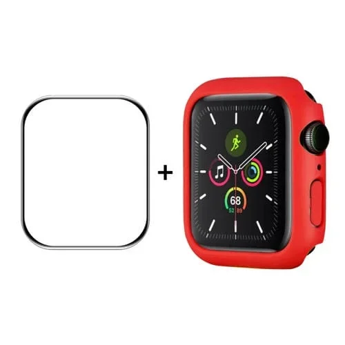 PC Frame + Película Protectora Pmma HD para Apple Watch Series 8/7 45mm (Rojo) Enkay Hat-Prince