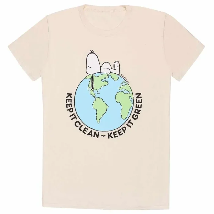 Peanuts – keep it green (unisex natural t-shirt) ex large