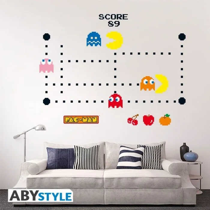 Pegatinas de pared abystyle pac – man personajes y laberinto