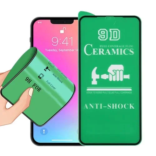 Película de Cerámica con Pegamento Completo Pantalla Completa 9D para iPhone 14/13/13 Pro