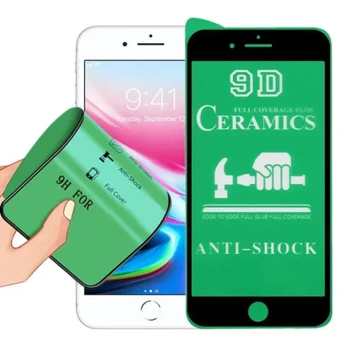 Película de Cerámica Cubierta Completa con Pegamento Completo 2.5D para iPhone 8/7 (Negro)