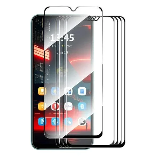 Película de Vidrio Templado 5 Piezas Enkay para Nokia C21 Plus con Pegamento Completo (Aluminio y Silicio)