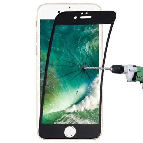 Película de Vidrio Templado Fibra Flexible iPhone 8 Plus y 7 Plus Pantalla Completa (Negro)