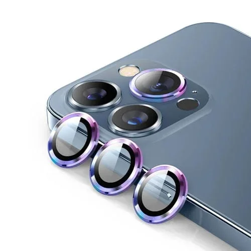 Película de Vidrio Templado Lente Trasera Enkay para iPhone 14 Pro / 14 Pro Max Anillo de Metal (Colorido)