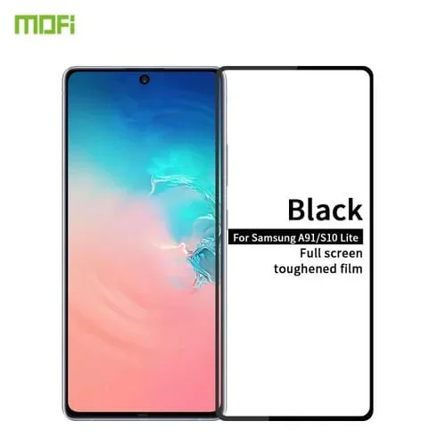 Película de Vidrio Templado Mofi para Galaxy A91 S10 Lite 9H 2.5D Pantalla Completa (Negro)