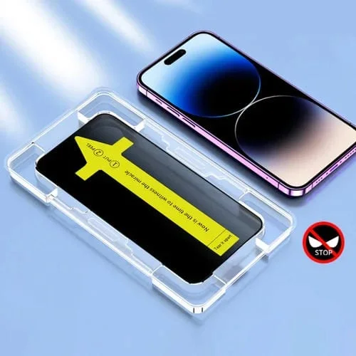 Película de Vidrio Templado para iPhone 14 Pro Anti-Peeping Antiestática a Prueba de Polvo de Fijación Rápida
