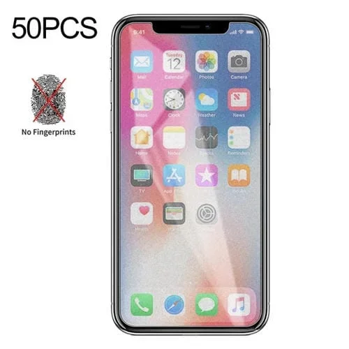 Película de Vidrio Templado para iPhone X Xs y 11 Pro Esmerilado Mate (50 Piezas)