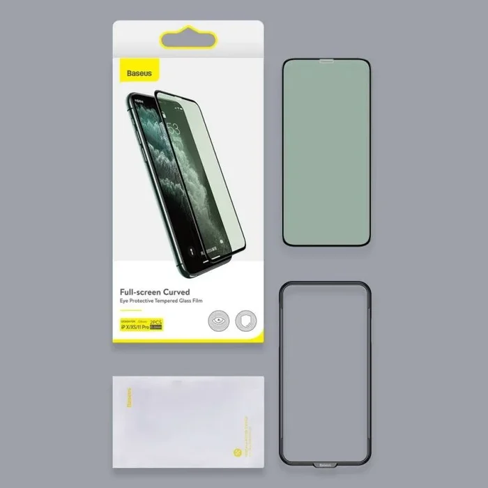 Película De Vidro Temperado Full Cover Curva Baseus iPhone 11 Pro MAX – Preto