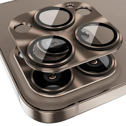 Película Protectora de Lente de Vidrio Templado Enkay para iPhone 16 Pro / 16 Pro Max (Marrón)
